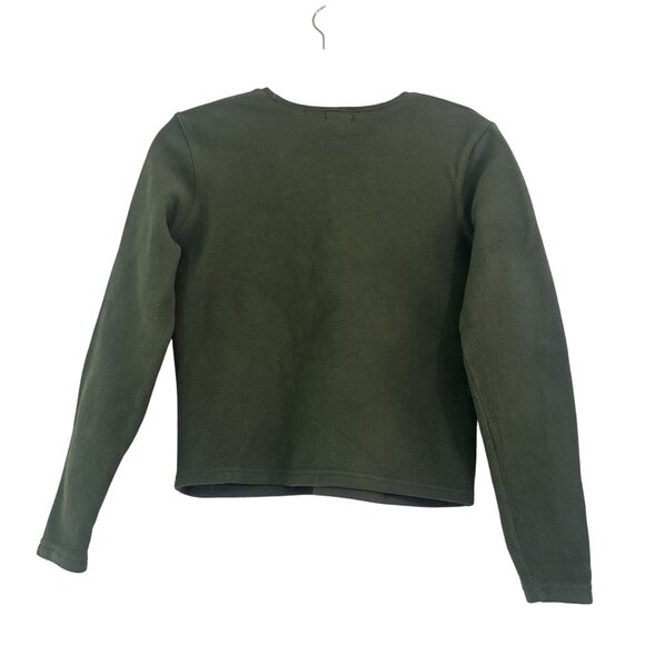 Vintage J. Crew Womens Pine Green Fleece Crew Neck Long Sleeve Sweater Size S - Picture 4 of 7